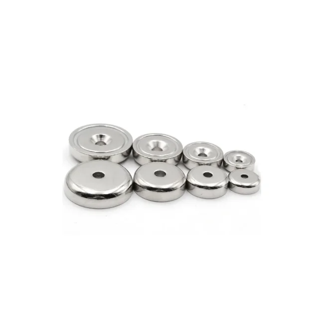 Factory Direct Wholesale Pot Shape Zine N35 Radially Magnetized Neodymium Ring Magnet