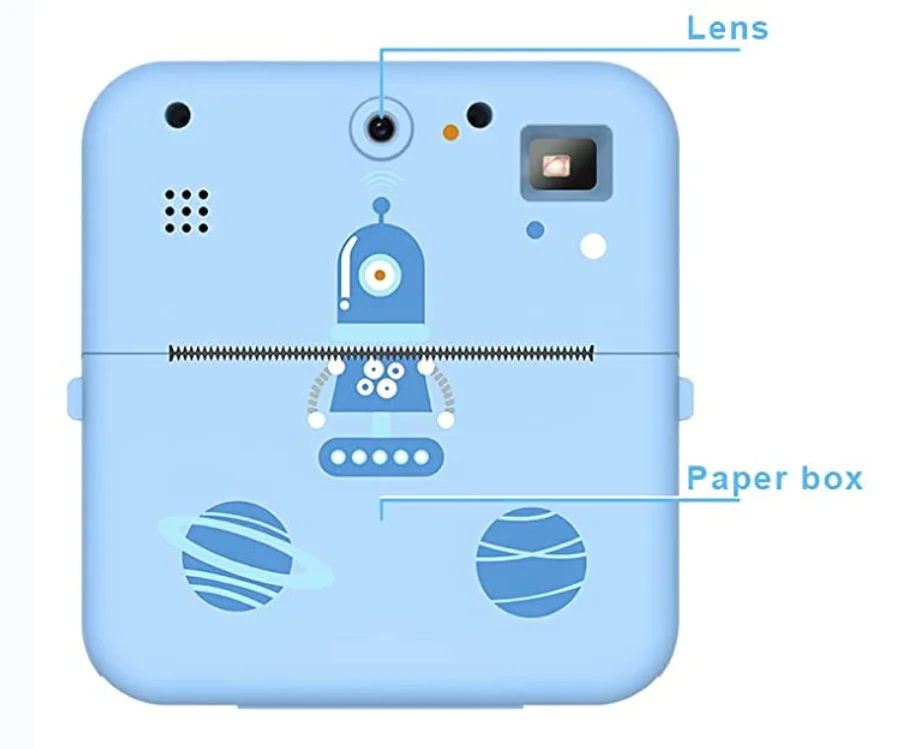 Thermal Printer Kids Camera Cute Beautiful Photo Frames Instant Printing Camera Black White Color Paper Children Mini Camera