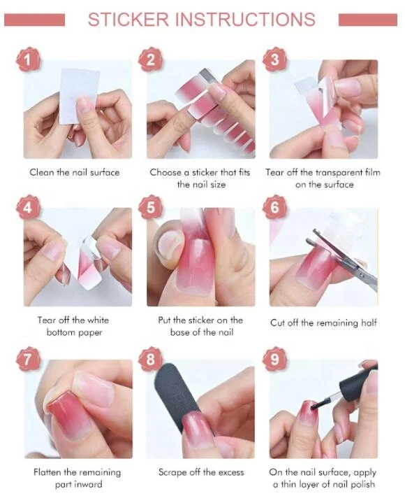 Wholesale Nail Stickers Designer Luxury Nail Stickers Non Toxic Full Cover Nail Art Kits Professional Set