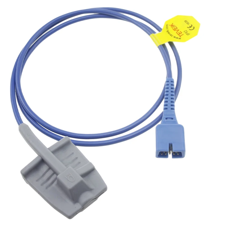 TEVEIK 3ft adult silicone finger soft tip reusable compatible spo2 sensor cable for Nellcor oximax DB 9pin NPB75 NPB40
