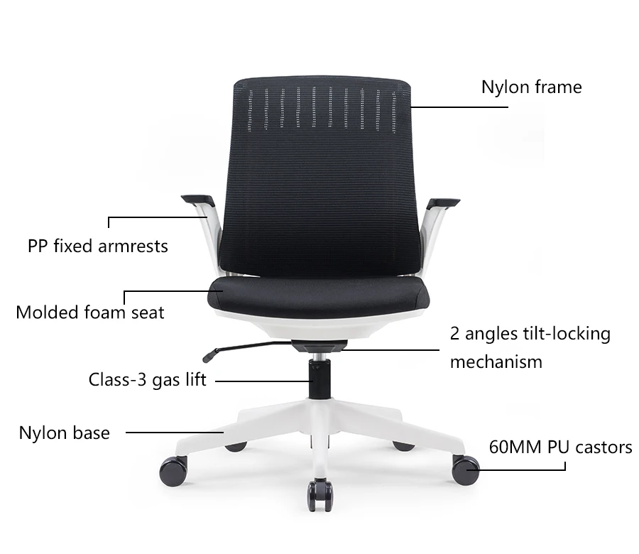 Factory direct sale mesh task chair swivel office chair for meeting room