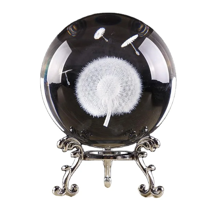 
3D Laser Engraved Crystal Ball 80Mm 100Mm Could Be Choose Customized Logo Glass Ball 