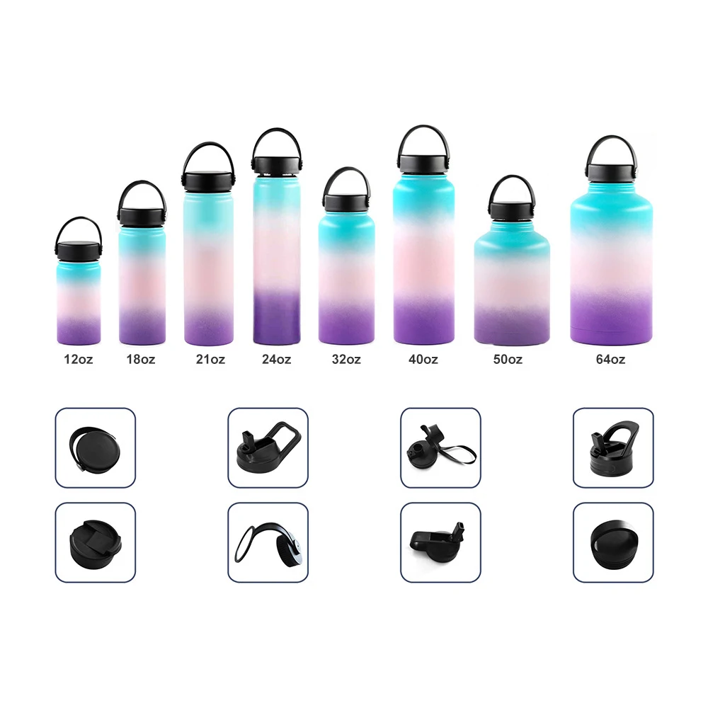 Hydroflask 18Oz/32Oz/40Oz Tumbler Flask Vacuum Insulated Flask Stainless Steel Water Bottle Wide Mouth Outdoors Sports Bottle