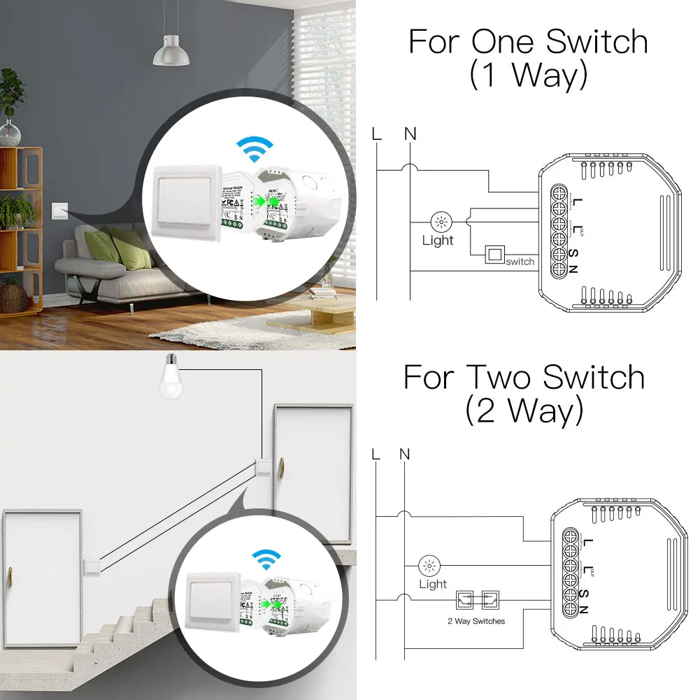 NH-MS105 Indoor intelligent dimmer 2 Gang Smart ZigBee Dimmer Module