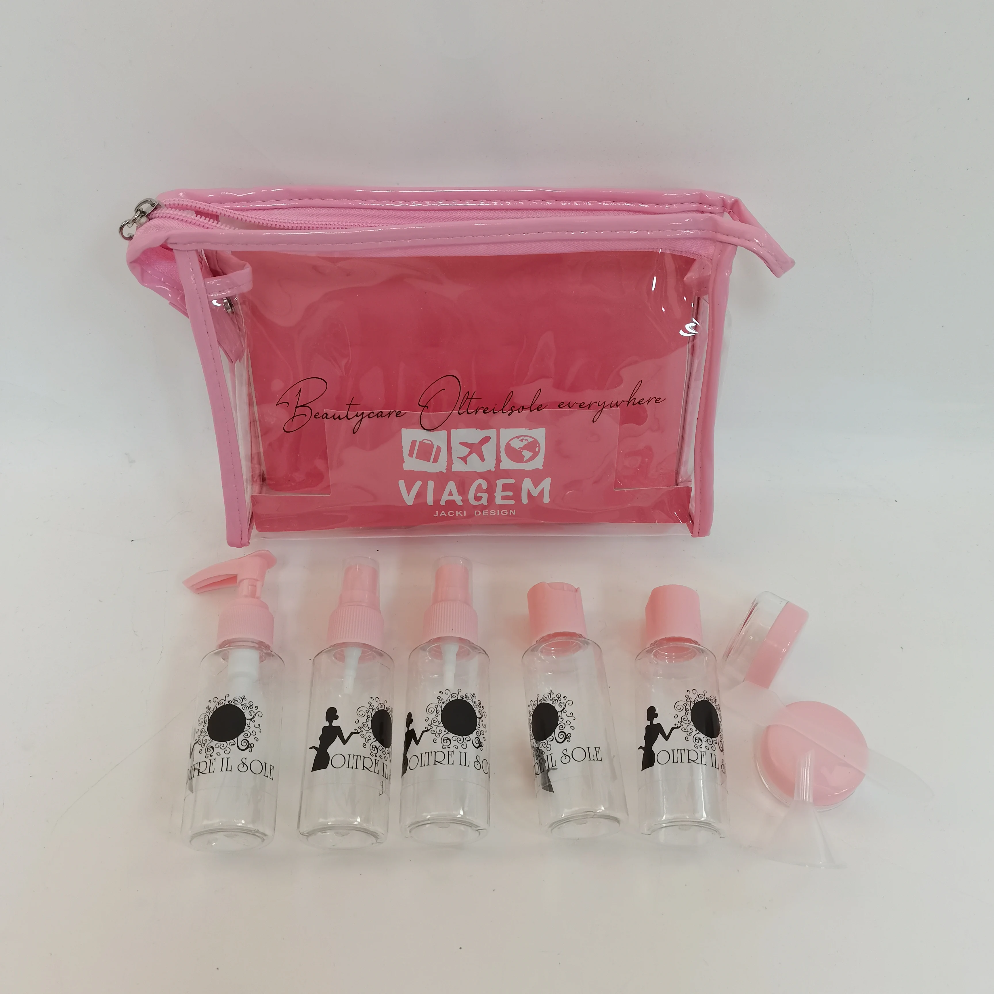 Travel Bottle Set Bottles Toiletries Liquid Containers for Cosmetic Make-up 5 Bottles