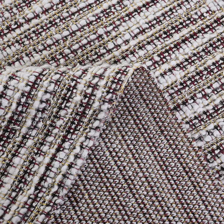 Однотонная трикотажная жаккардовая ткань Lansheng, полиэстер, хлопок, Золотой Люрекс