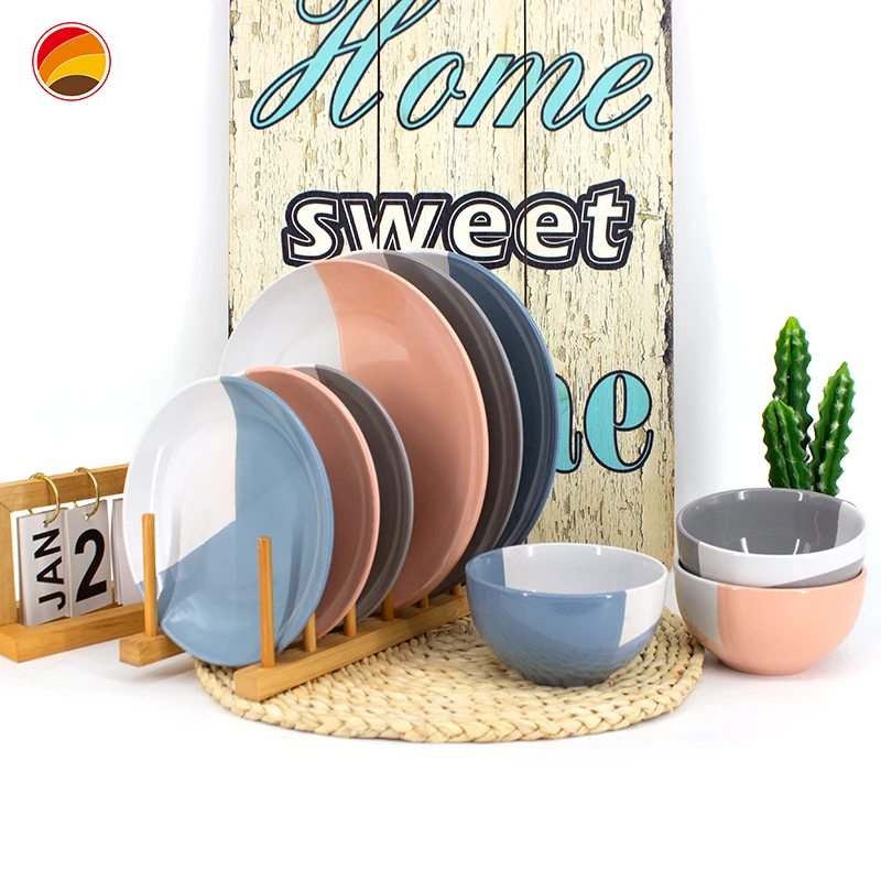 Customized Creative Color Matching Underglaze Color Ceramic Tableware Domestic Bisque Ceramics Unpainted Wholesale Tableware