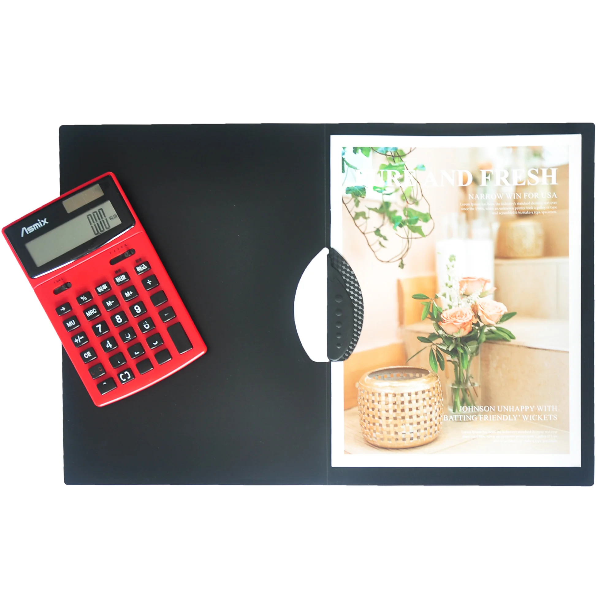 Black Front Report Covers with Swing Clip Plastic File Folder with Black Back Covers for Letter Size and A4 Size Paper