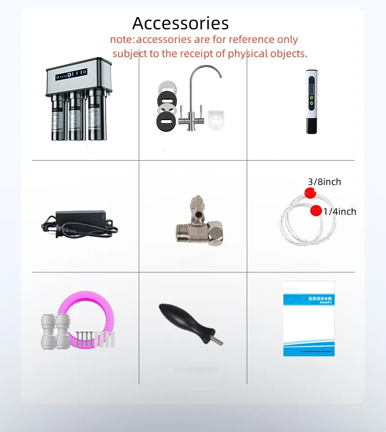 Wholesale Undersink 600G Tankless Drinking Quick Stainless steel Material RO Water Purifier System With Smart Display