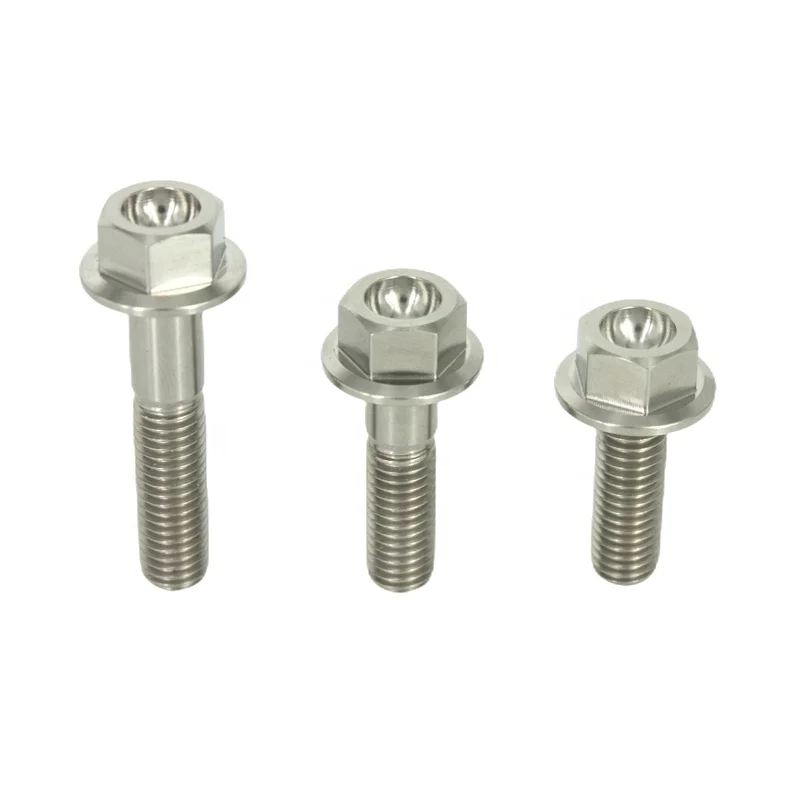 High strength custom hex flange GR5 Ti-6al-4v titanium fasteners titanium bolts titanium screws for motorcycle