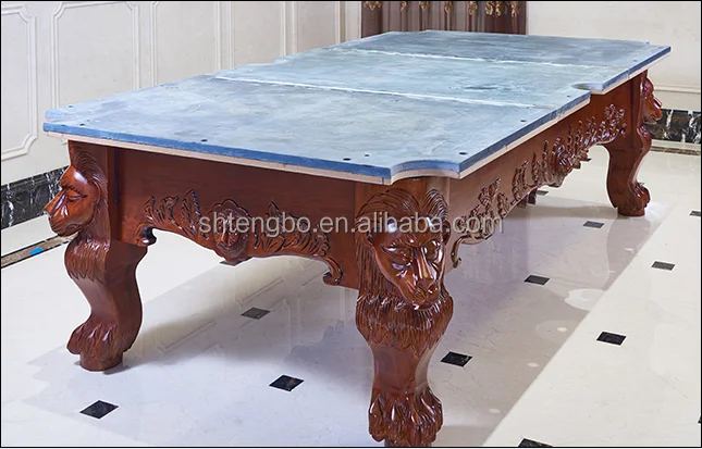 The lion King Solid Wood Carved Slate Pool Table American Stylish Billiard Pool Table
