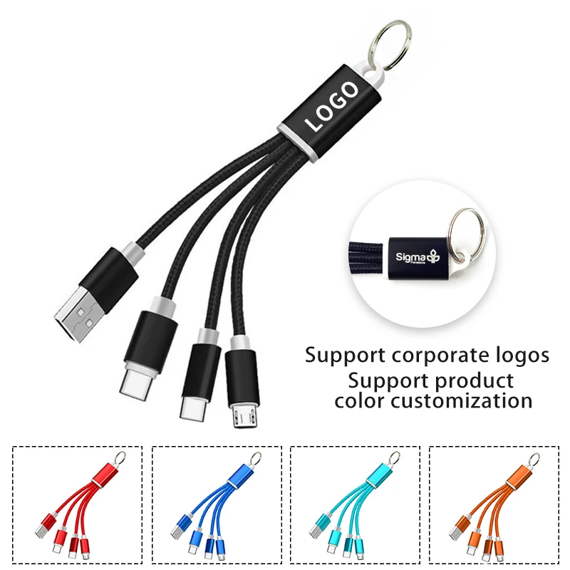 Лидер продаж рекламные Usb-гаджеты портативное мини-зарядное устройство 5 В/2А 3 в 1 Usb-кабель для мужчин и женщин подарочные товары