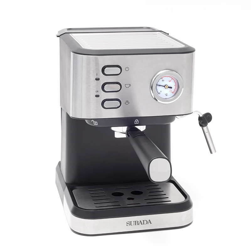 Profesional Home mechanical 20 bar stainless steel coffee machine Italian espresso coffee maker with Milk Frother Steam Wand