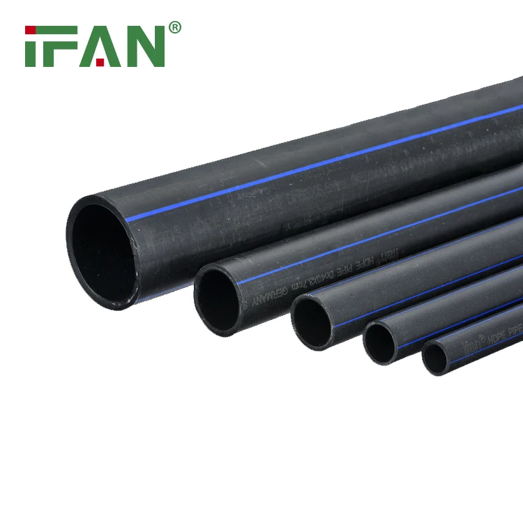 Ifan High Quality PN16 PE Pipe 20-110mm Plastic Black Tube HDPE Water Supply Pipe HDPE Pipe for Irrigation