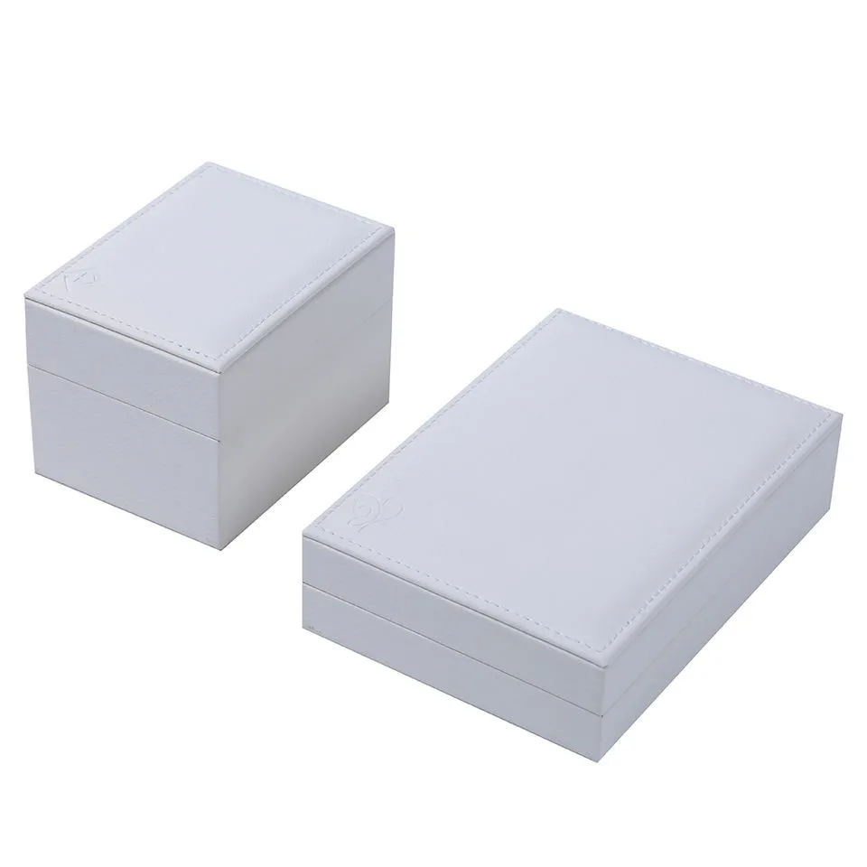 Wholesale PU Leather Jewellery Packaging Custom Ring Earring Bracelet Necklace Jewelry Box With Embossed Logo