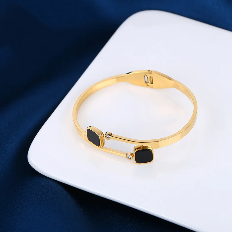 Stainless Steel 316 Italian Jewellery Gold Bangles Accessories Fashion Woman Natural Stone Jewelry