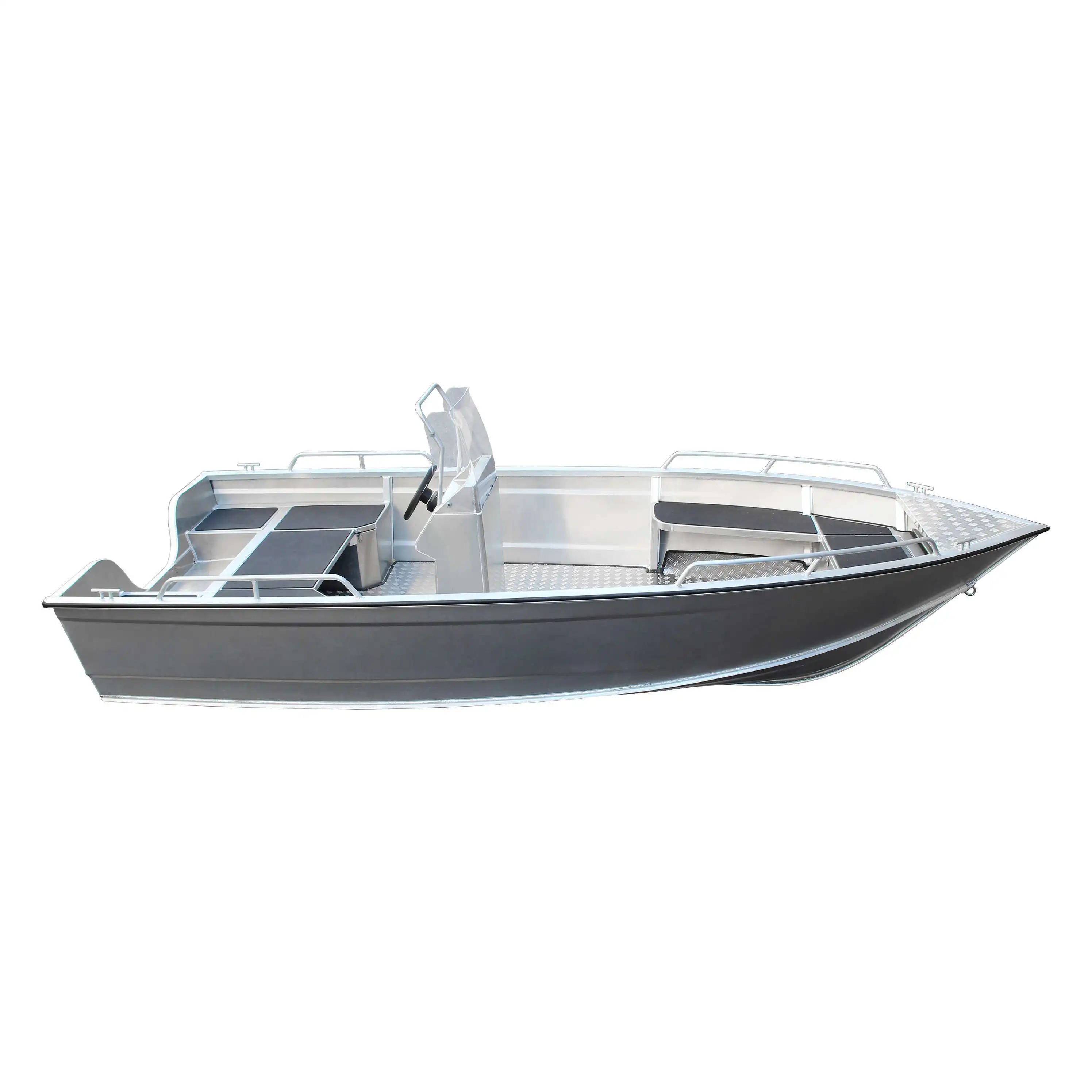 2022 New 18ft High Quality Aluminum Hull Aluminum Fishing Boats With Big Storage Space Rowing Skiff Made In China