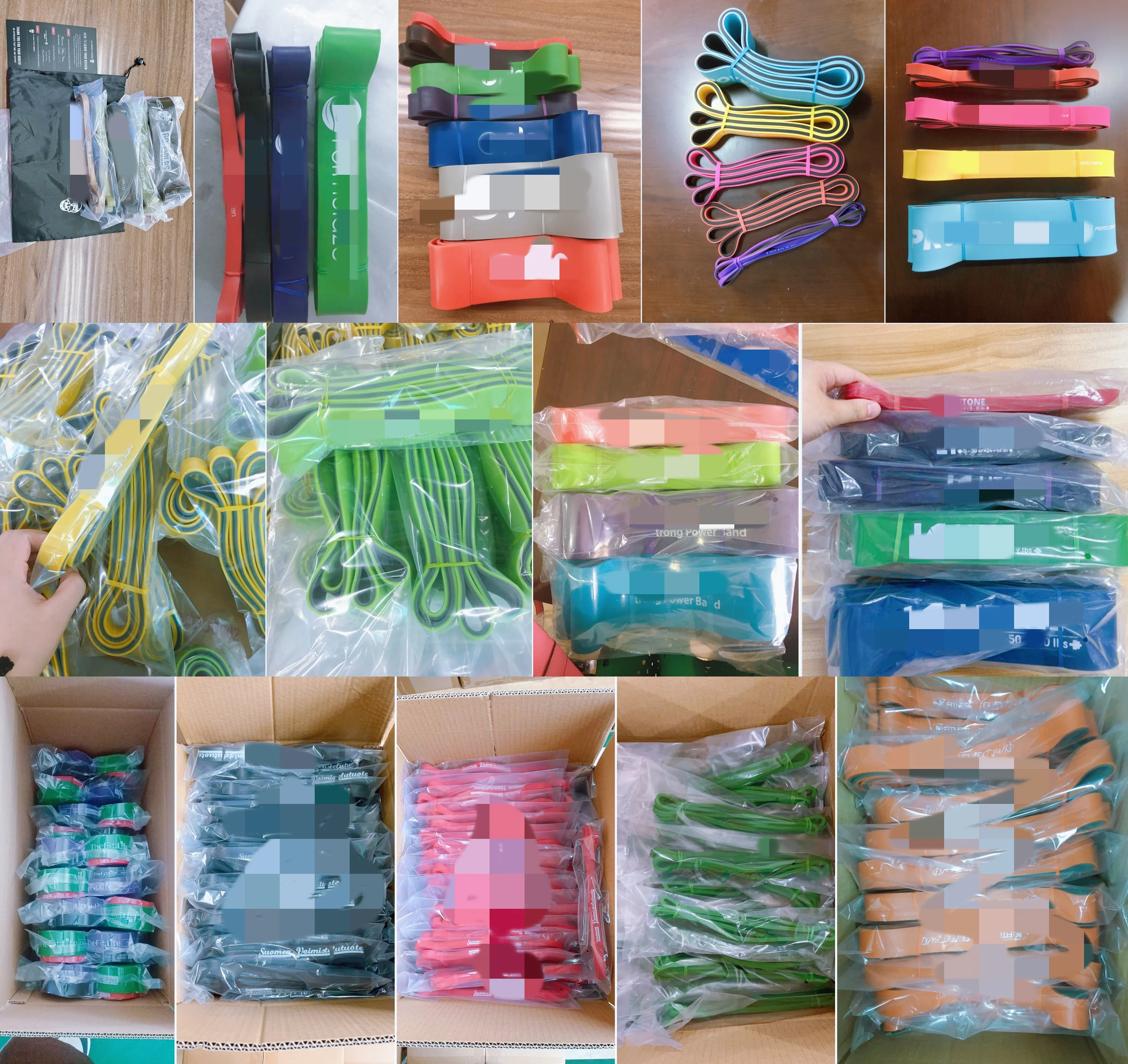 NQ SPORTS Custom Loop Elastic Stretch Pull Up Assist Band Set Workout Fitness Gym Exercise TPE Rubber Resistance Fitness Band