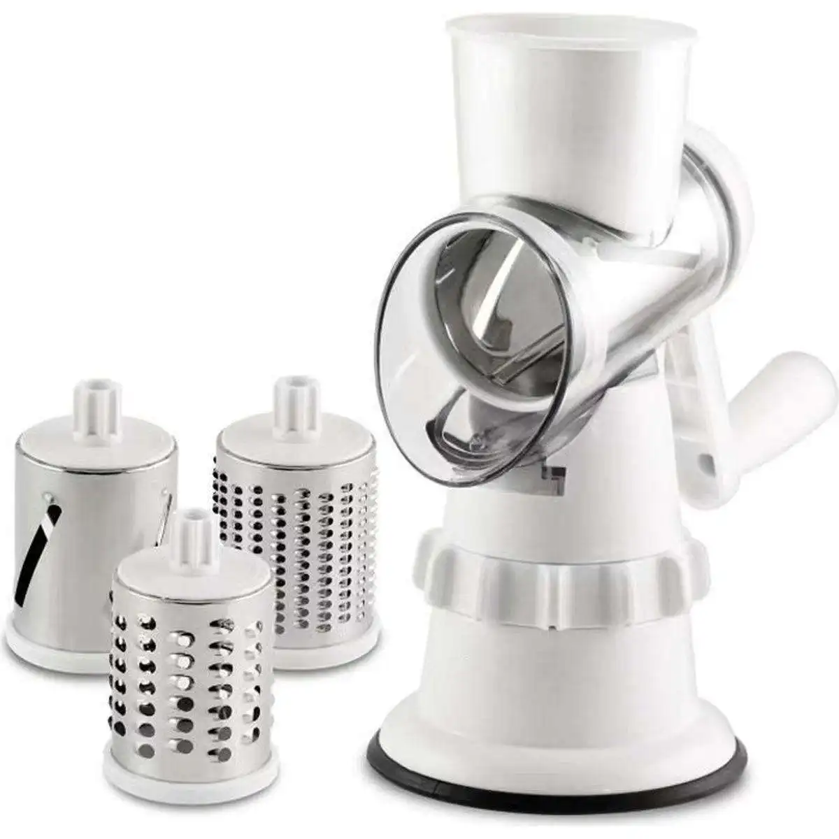 stainless steel hand rotary food roller vegetable cutter cheese shredder cheese grater machine with container handle