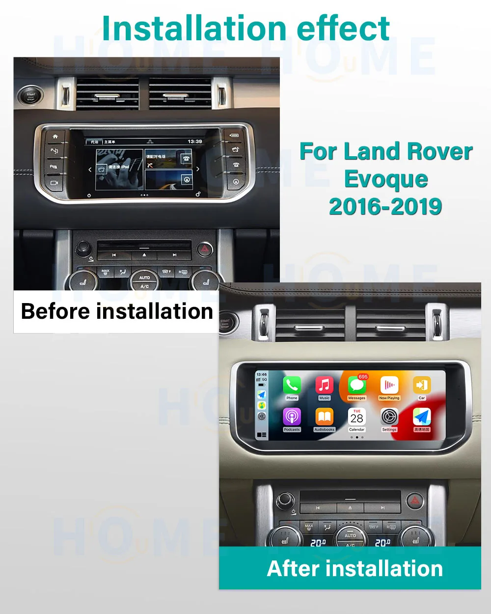 Android 14 Car DVD Radio Multimedia Player GPS Navigation For Land Rover Range Rover Evoque 2012 - 2019 Carplay Auto Host Unit