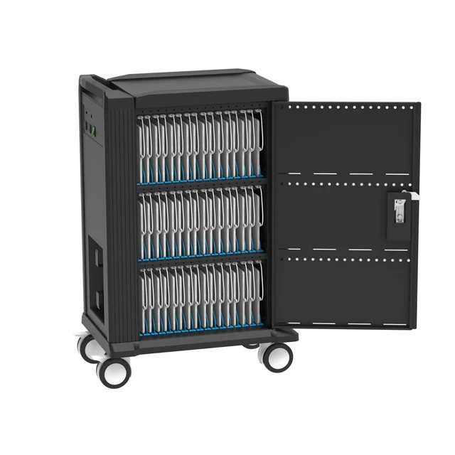 Cold Rolled Steel 48 Ways USB trolley Charging Cart with single iron door