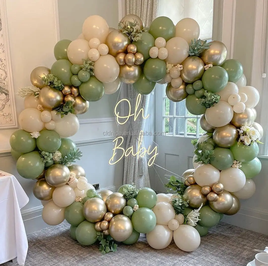 Nice DIY Balloon Arch Garland 155Pcs Balloons Chrome Balloon Garland For Baby Shower Bridal Shower Birthday Party Decorations