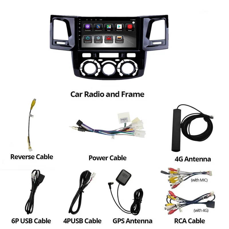 Android 9 Car Radio For Toyota Fortuner Hilux 2007 -2015 with Multimedia Video Gps Navigation Car DVD Player