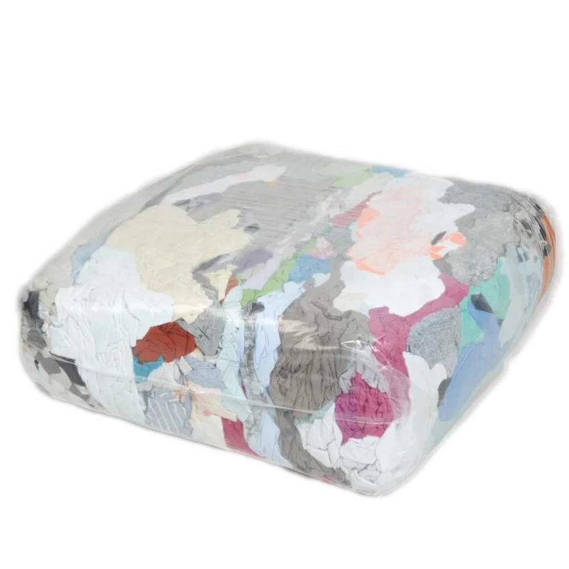 Light color absorb water clean cloth 5kg rags by used t shirt cut pieces