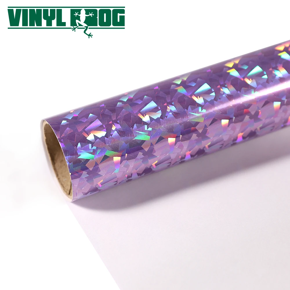 
New Product Oracal 651 Cutting Plotter DIY Craft Cricut Crack Holographic Light Purple Sticker Glitter Self Adhesive Vinyl Roll 