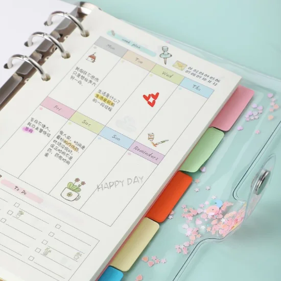 Journal Diary Notebooks School Office Supply Kawaii Notebook Oil Quicksand PVC Cover Notebook Glitter Sequins A6 for Students