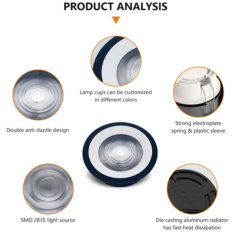 ALLWAY New Design Slim 25mm Dimmable Round Recessed Downlight Cob 5 9 12 15 W Led Down Lights