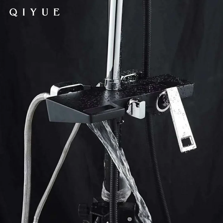 China bathroom hot and cold conceal italian shower mixer, black painted retro shower