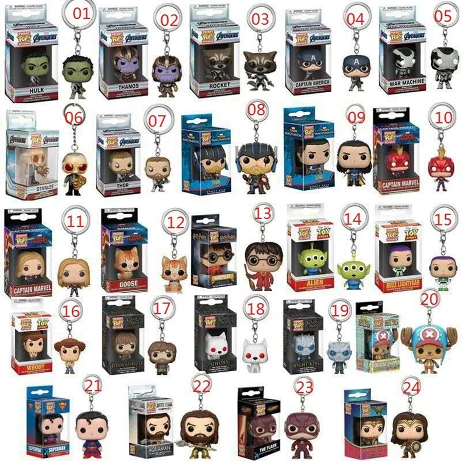 HOT POP Dc Justice League Character Pocket Keychain Vinyl Action Figure Toys gift doll gift Keyring