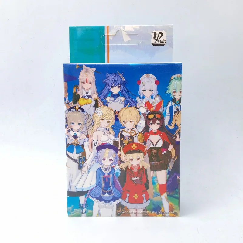 Toy Anime Demon Slayer Playing Cards Game Genshin Impact Poker Cartoon 52 Card Deck for Party Gifts