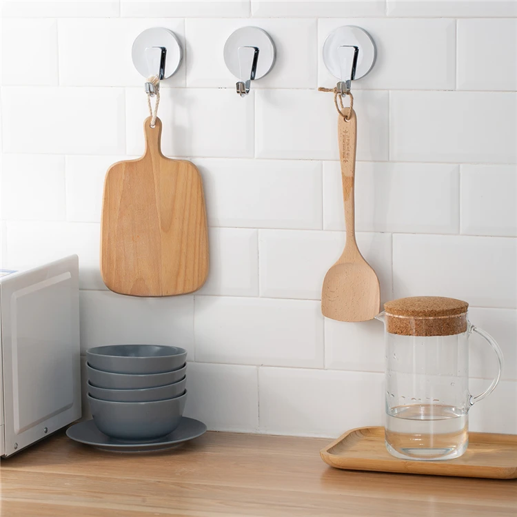 TAILI Drill-Free Removable Powerful Vacuum Suction Cup Chromed Hanging Hooks for Bathroom