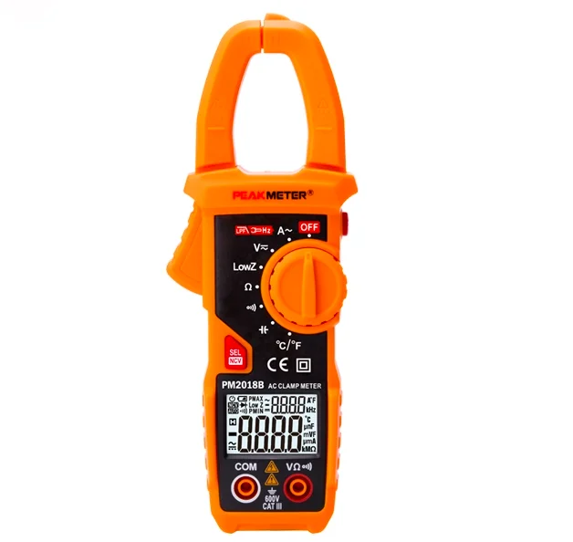PM2018B Portable AC/DC Auto Range Digital Clamp Meter with 6000 Counts