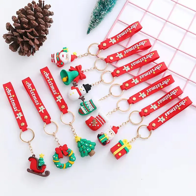 Hot selling Christmas keychain Custom personalized design shape Charms Keychain for party gift