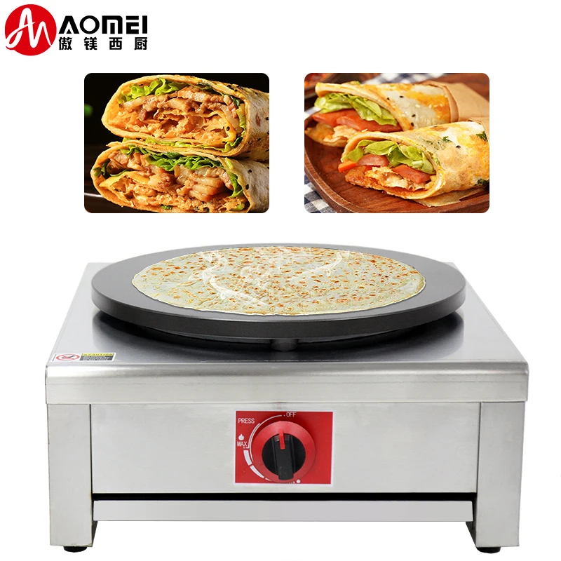 Guangzhou Factory Gas Roti Maker Crepe and Pancake Makers Commercial Crepe Making Machine