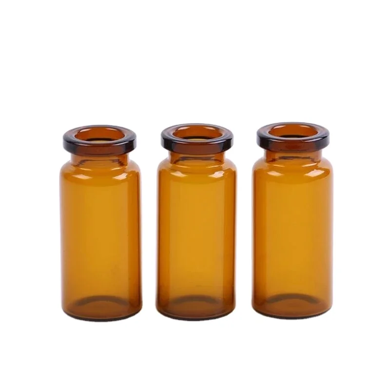 Supplier RUIPACK OEM Wholesale Hot Sale 10ml Transparent Amber Glass Vial with Flip Top Cap Rubber Stopper Injection Penicillin Bottle