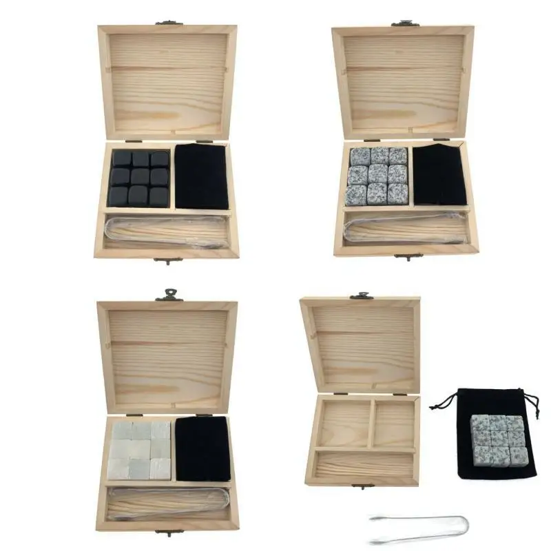 Top seller Different shape Reusable Natural Whiskey Stones Ice Cubes Chilling Wine Stones