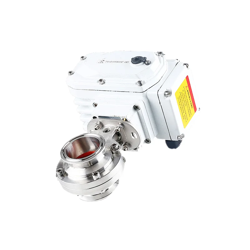 Sanitary electric quick release butterfly valve motorized motor butterfly valve electric drive actuator Tri clamp butte