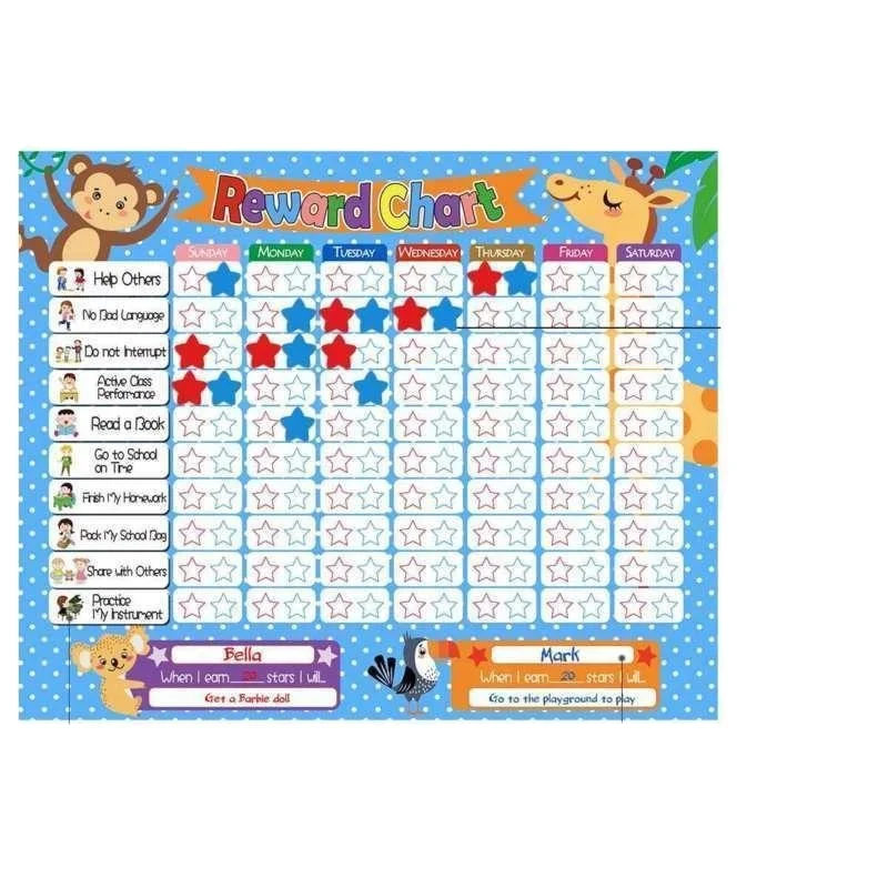 2022 New More Functions High Quality Dry Erasable Magnetic Whiteboard Independent Reward Chart Game Board With Stickers toys