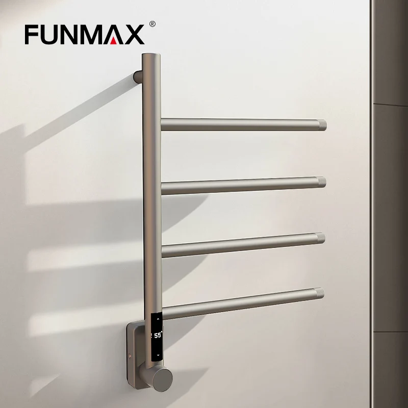 304 Stainless Steel Electric Towel Rack with Timer Smart Temperature Control 3-5-bar Rails Towel Warmer