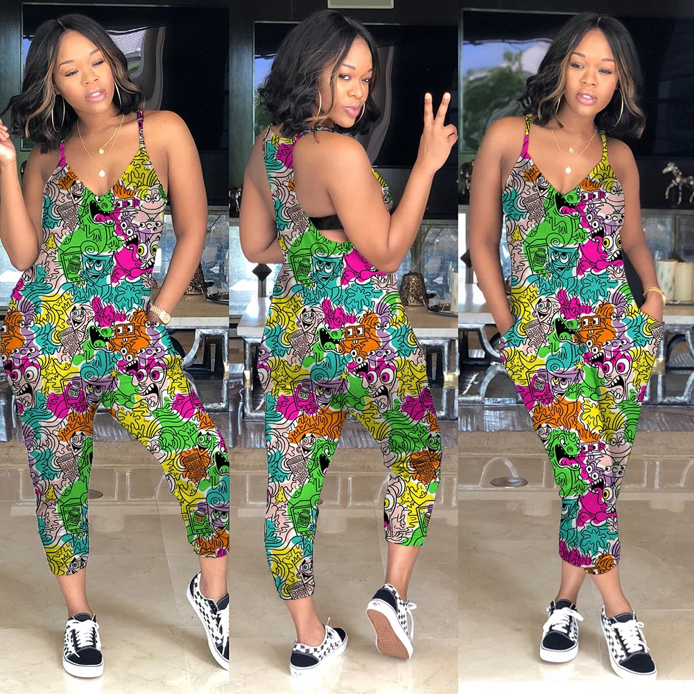 Hot Selling Sleeveless Jumpsuit Women Sexy Bodycon Spaghetti Strap Jumpsuit