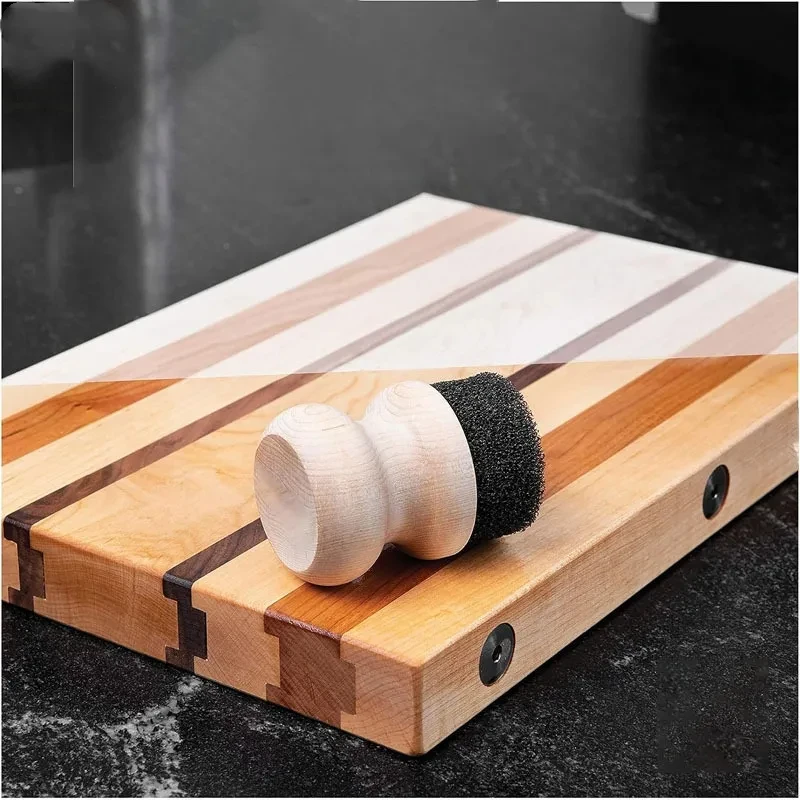Ownswing Hot Sale Beech Wood Cutting Board Oil Kitchen Cleaning Brush Sponge Dish Washing Brush