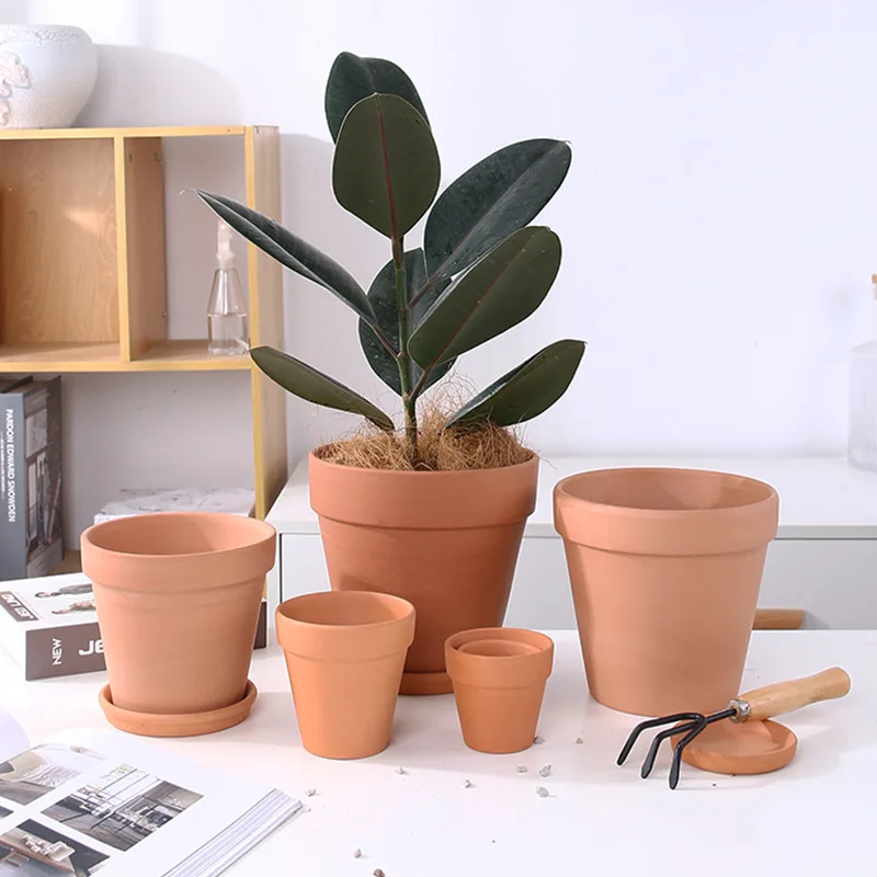 Multi Color White Brick Red Small Large Cute Terracotta Planter Clay Plant Pots