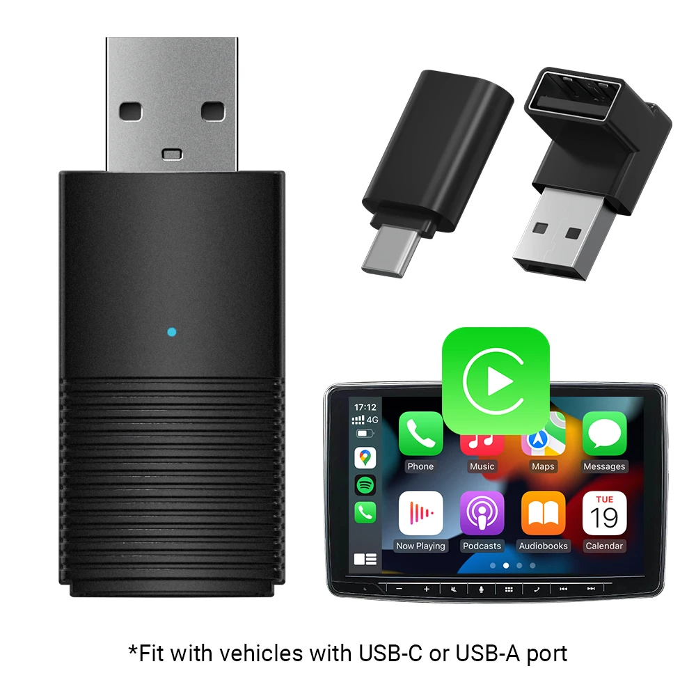 NEW Product Portable Wireless Carplay Converter Wired to Wireless Carplay Adapter for Car Multimedia Plug and Play Fast