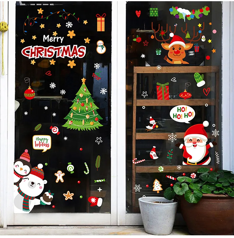 High Quality Best Price Merry Christmas Window Static Sticker For Home