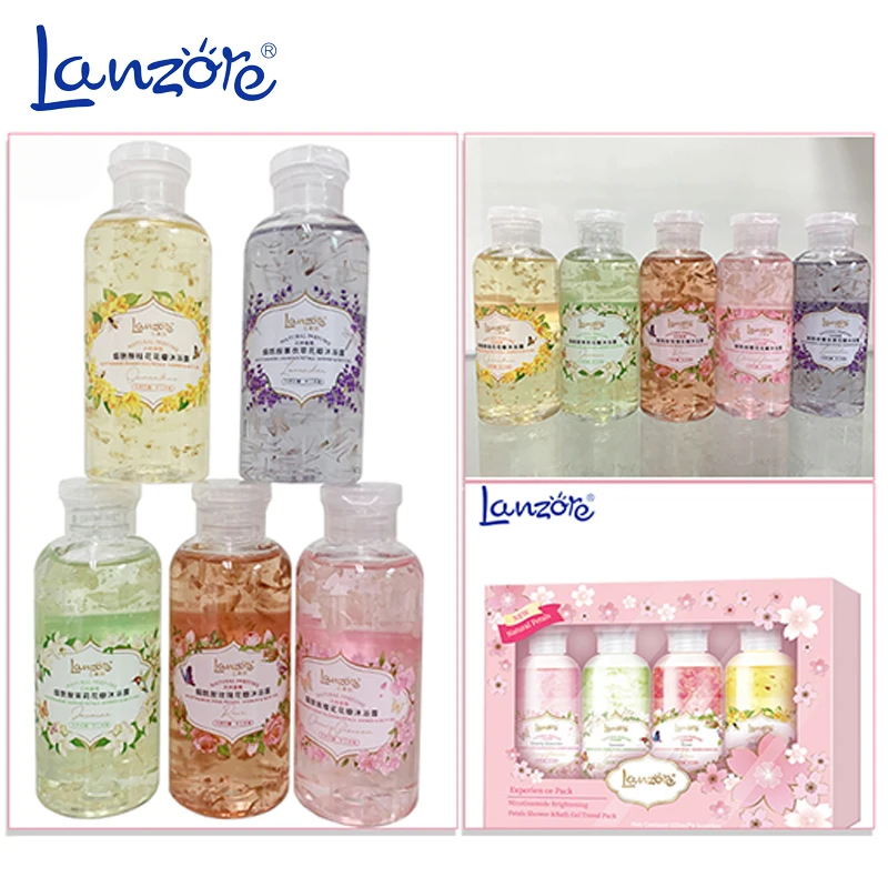 
Household natural petals shower gel 1000ml soft foaming body wash 