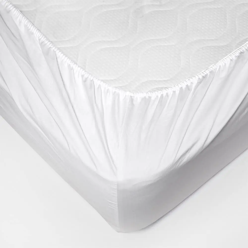 China Factory Wholesales OEM cheap high Quality 100% cotton polycotton king size white fitted bed sheet for hotel